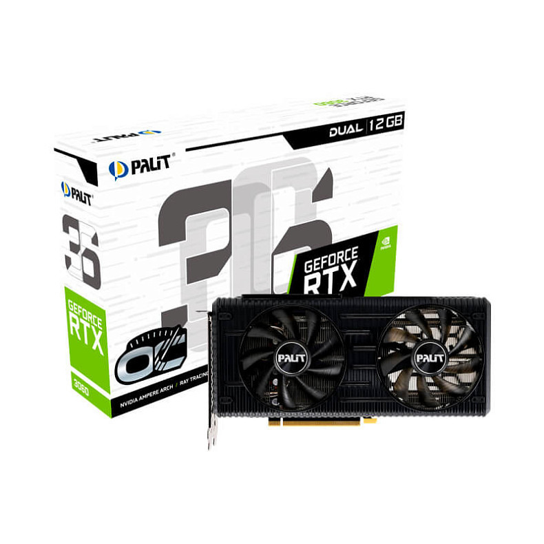 Відеокарта GF RTX 3060 12GB GDDR6 Dual OC Palit (NE63060T19K9-190AD)