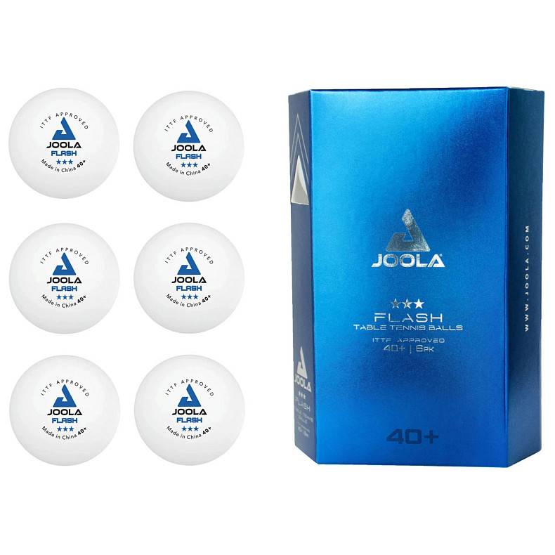 Мячи для настольного тенниса Joola Flash 40+ White 6шт (40041)