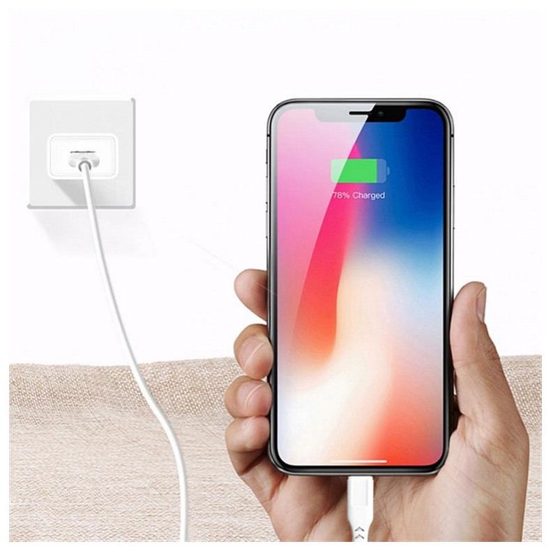 Кабель SkyDolphin S61L USB - Lightning 1м, White (USB-000443)