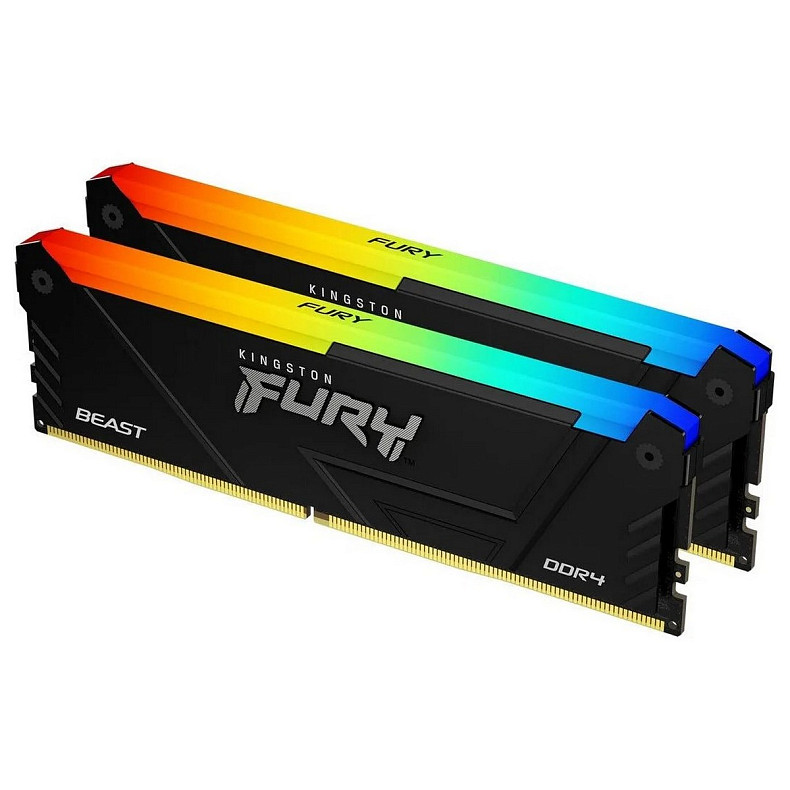 ОЗУ Kingston Fury Beast DDR4 2x8GB 3200MHz RGB (KF432C16BB2AK2/16WP)