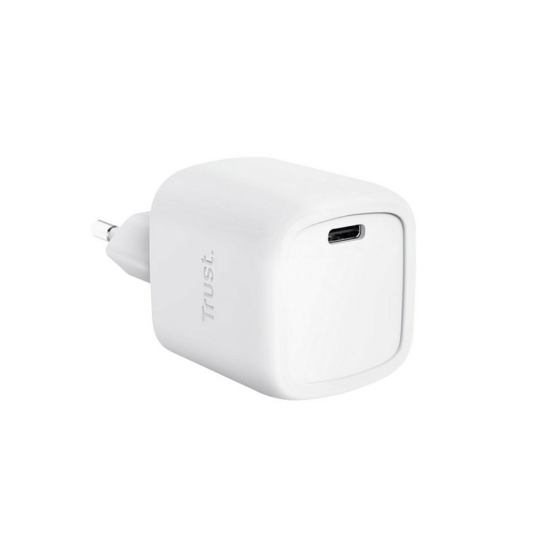 Зарядний пристрій Trust Maxo 30Вт, GaN, USB-C, PD/PPS, білий