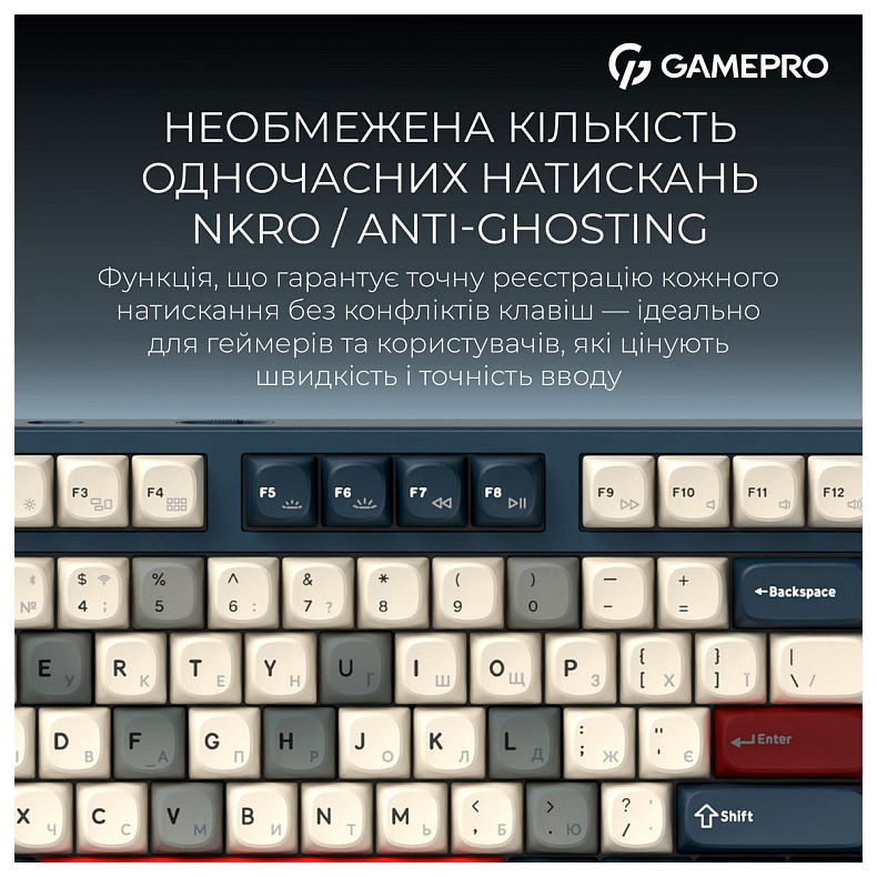 Клавиатура GamePro Asgard Ragnar Keychron Super Red Switch Blue (MK285BL)