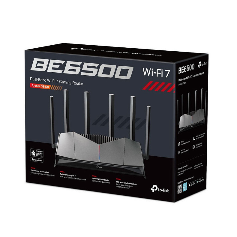 Маршрутизатор TP-LINK Archer GE400 BE6500, 3xGE LAN, 1x2.5GE LAN, 1x2.5GE WAN, 1xUSB3.0 MESH