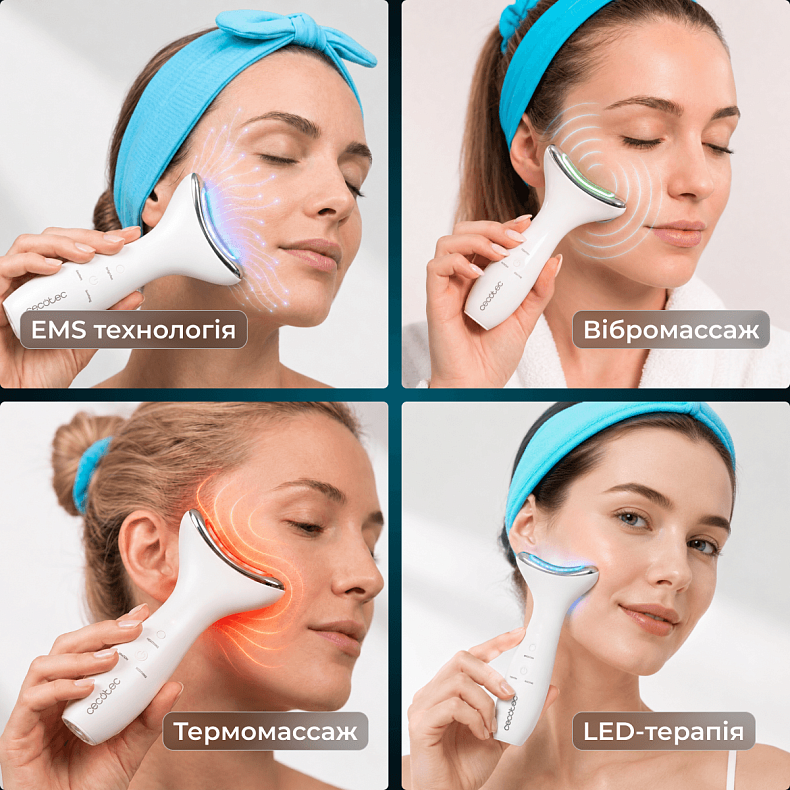 Мікрострумовий масажер для обличчя з LED-терапією CECOTEC FaceCare Face&Neck Pro (A01_EU01_116294)