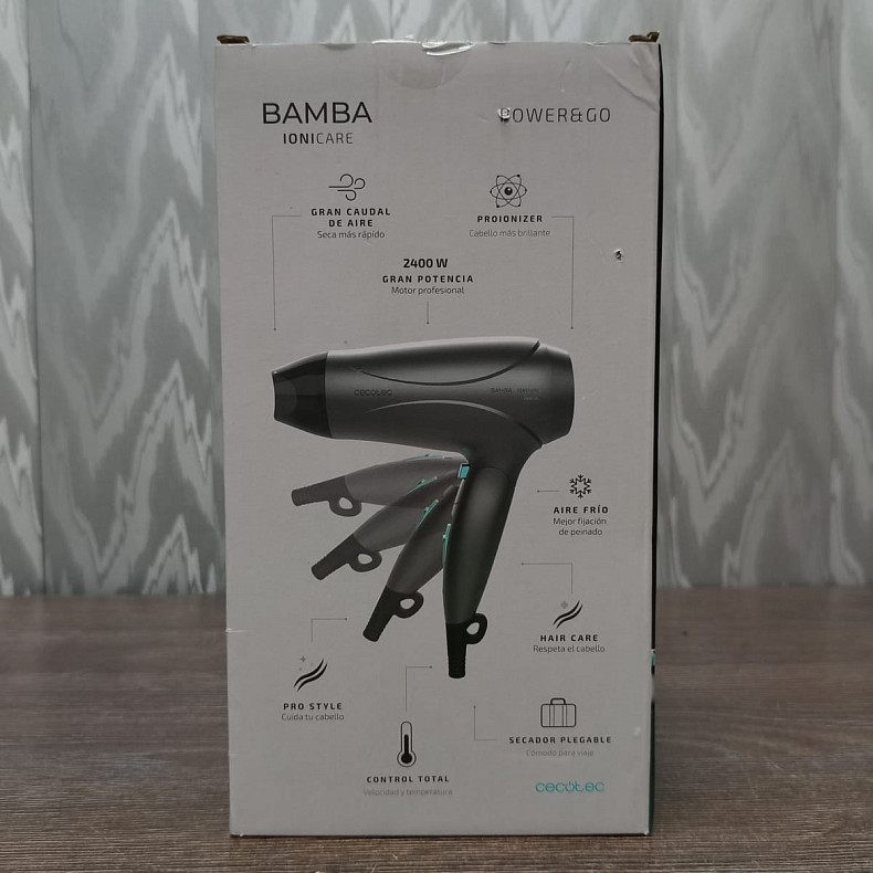 Фен для волосся Bamba Ionicare Power&Go Black - Уцінка