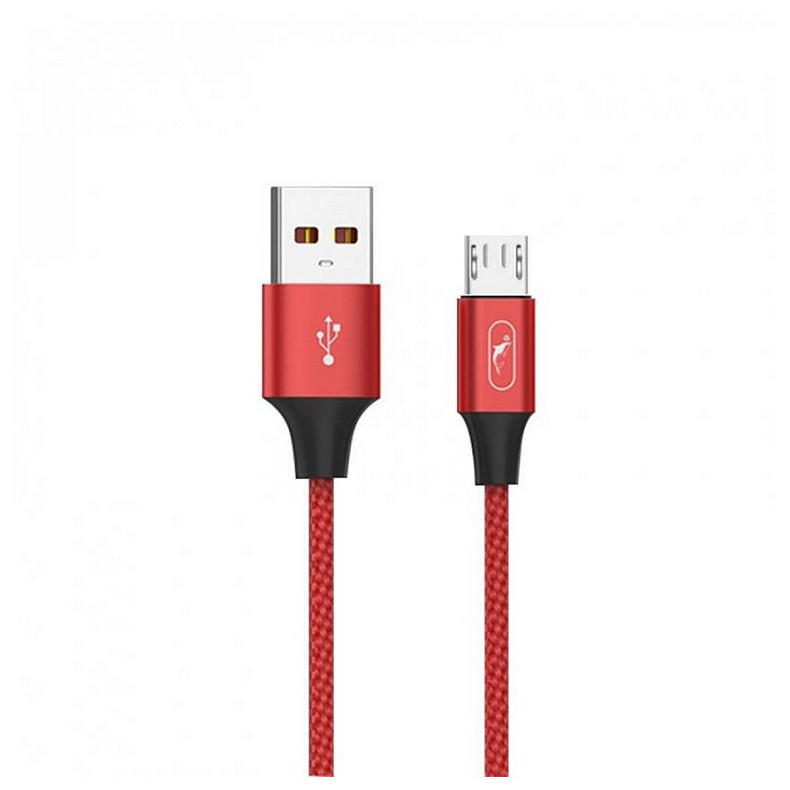 Кабель SkyDolphin S55V Neylon USB - microUSB 1м, Red (USB-000439)