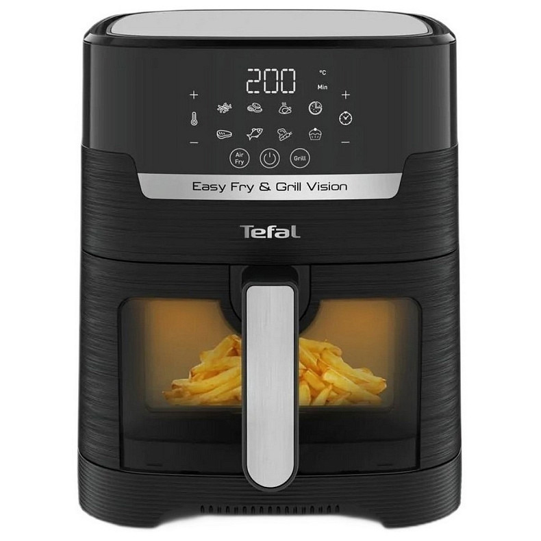 Мультипечь Tefal Easy Fry&Grill Window, 1550Вт, чаша-4.2л, сенсорное управл., 8 программ, пластик, черный