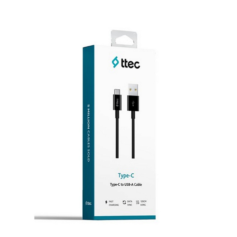 Кабель Ttec (2DK12S) USB-Type-C 1.2м, Black