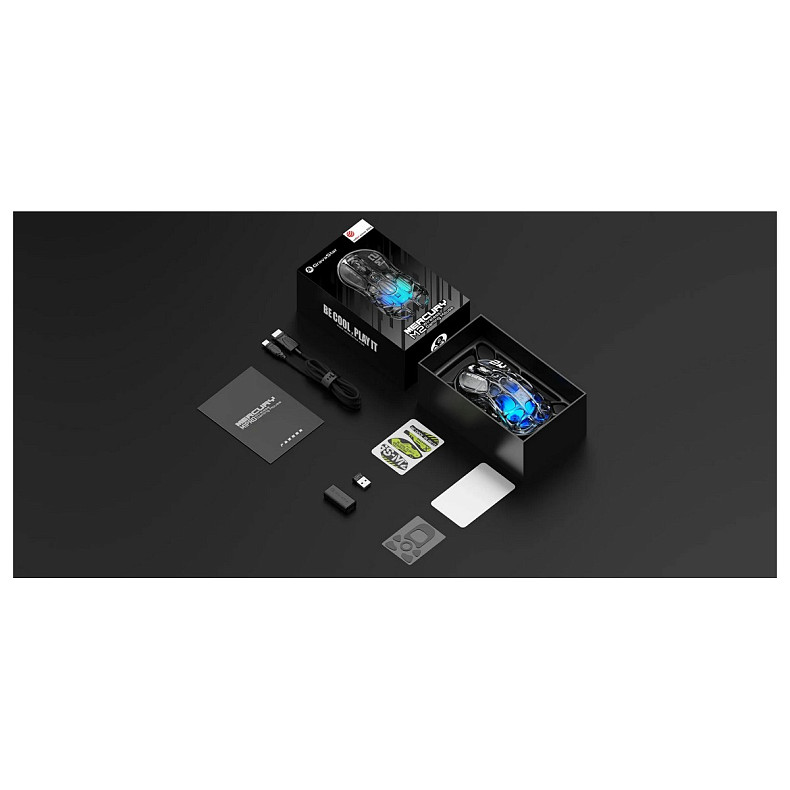 Миша GravaStar Mercury M2, BT/WL/USB-A, RGB, чорно-прозорий