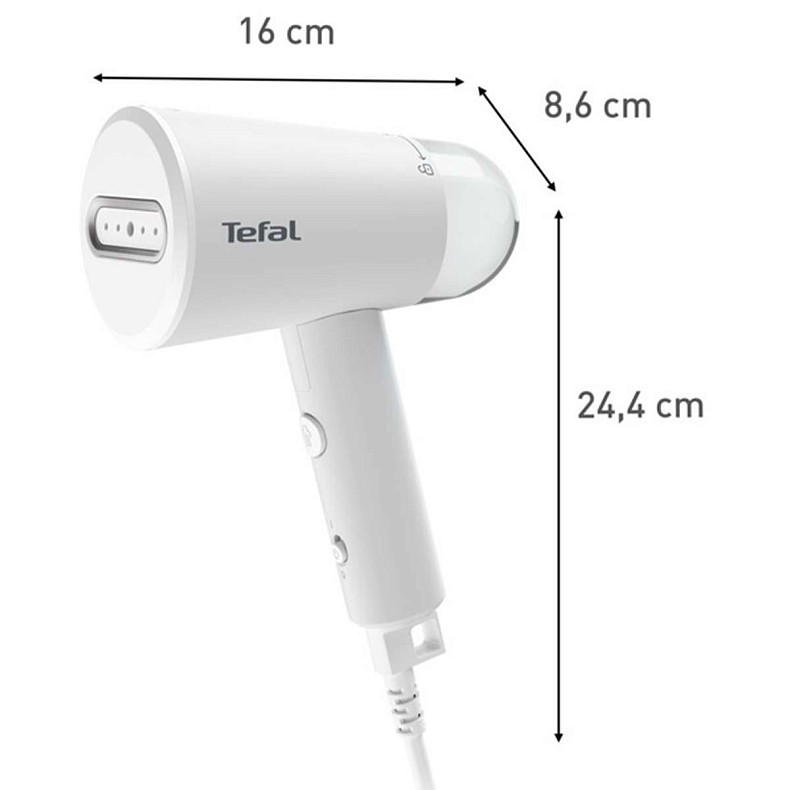Отпариватель Tefal компактный, 1200Вт, 70мл, постоянный пар - 20гр, пластик подошв., белый