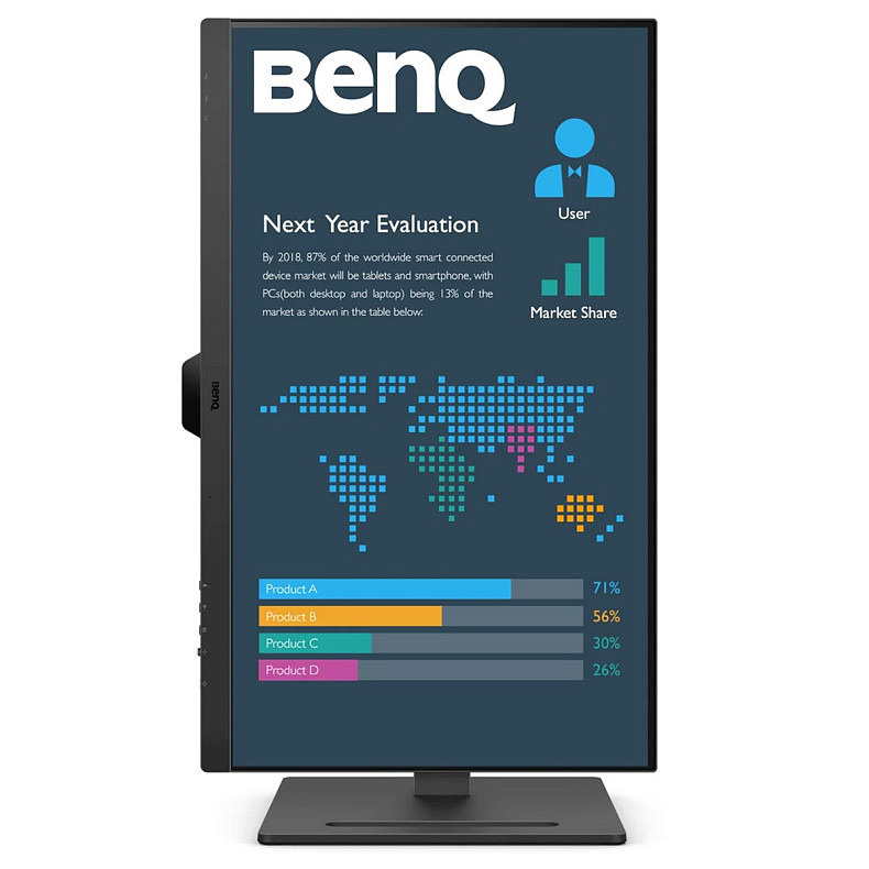 TFT 27" BenQ BL2790QT, IPS, QHD, 75Hz, HDMI, DP, DP-out, USB-C, HAS, USB-hub, колонки, чорний