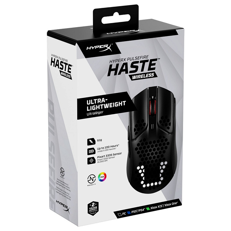 Мышка HyperX Pulsefire Haste WL Black USB (4P5D7AA)