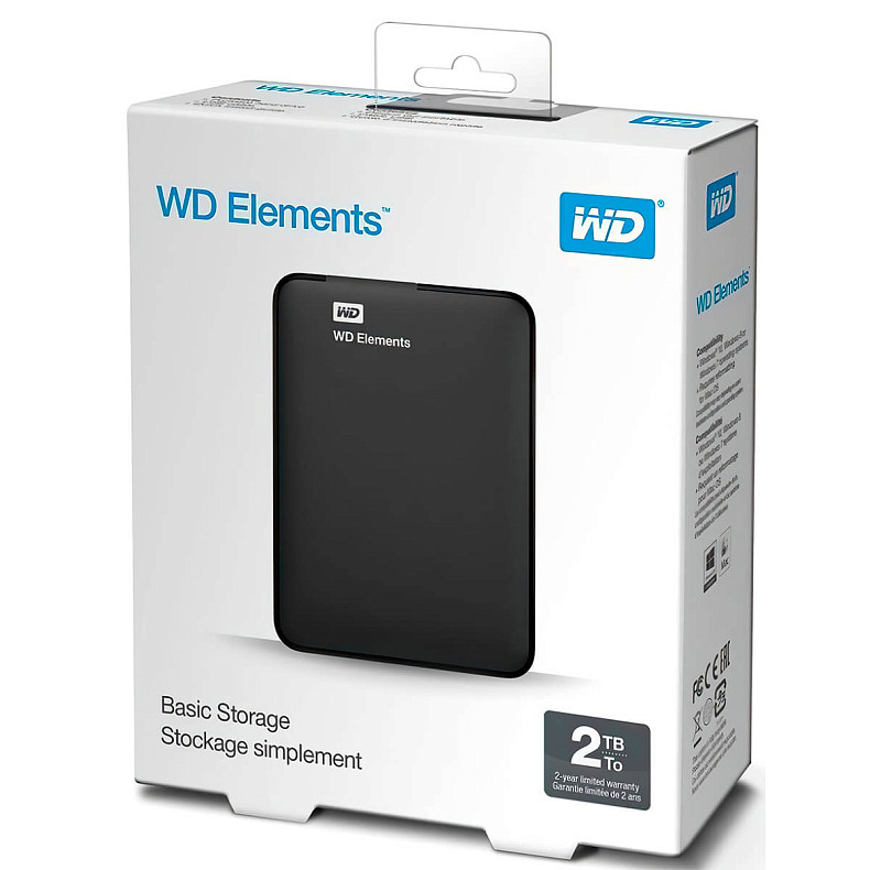 Жорсткий диск WD Elements Portable 2.0TB Black (WDBU6Y0020BBK-WESN)