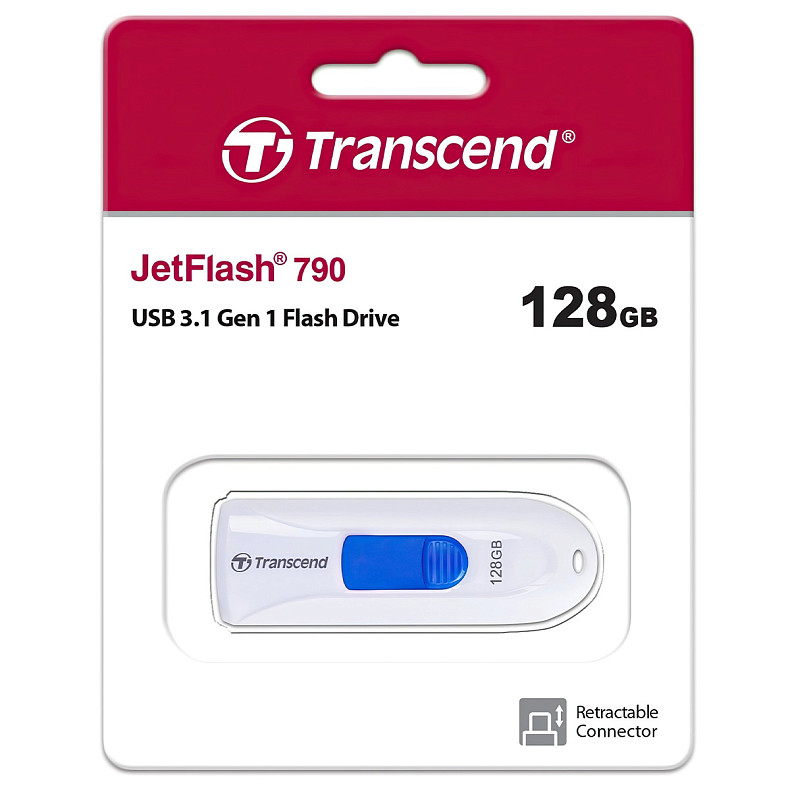 USB флеш-накопичувач Transcend JetFlash 790 128GB USB 3.0 White