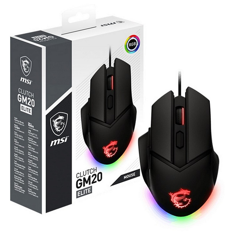 Миша MSI Clutch GM20 Elite GAMING Mouse RGB, USB-A, чорний