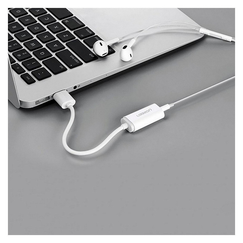 Звукова карта USB AUX jack, TRRS (Mic & Ear), ALC4042 Ugreen Біла US206