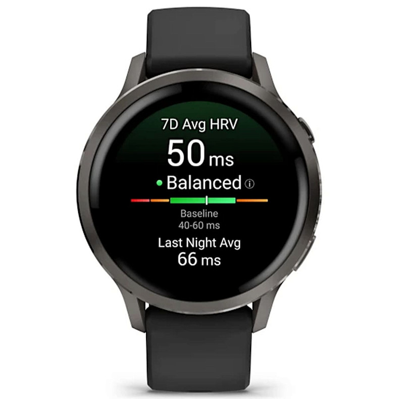 Смарт-годинник GARMIN Venu 4 41 mm Slate with Black Silicone Band (010-03013-02)