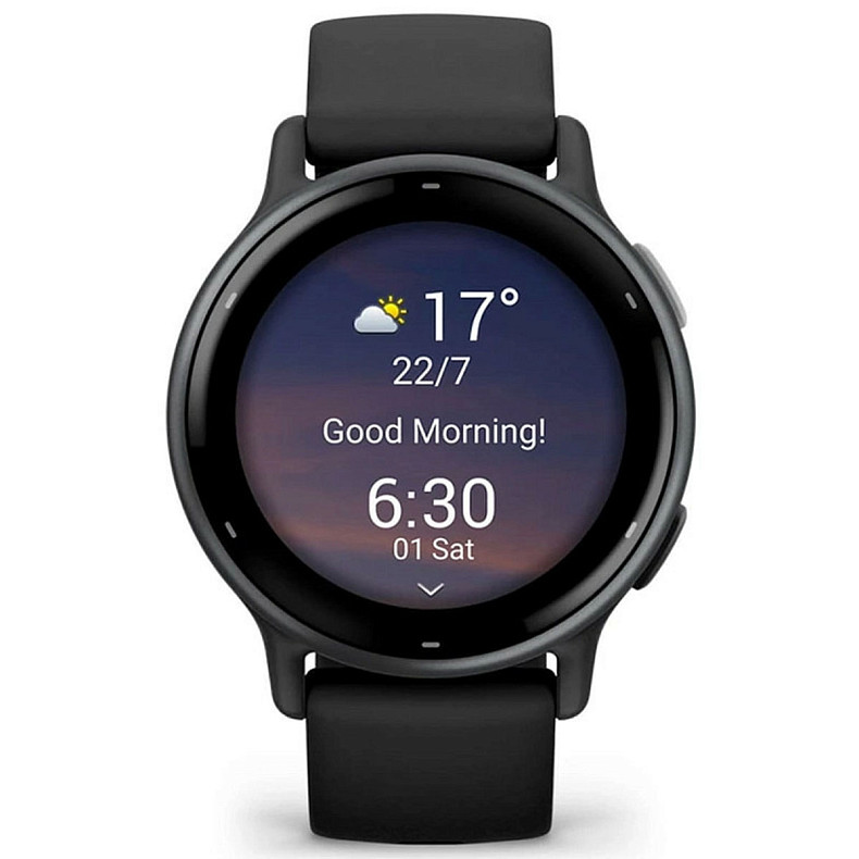 Спортивные часы GARMIN Vivoactive 5 Slate Aluminum Bezel with Black Case and Silicone Band 010-02862-10/50/5A