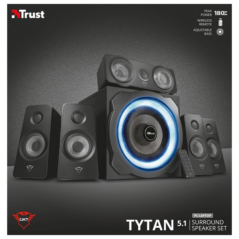 Акустична система Trust GXT 658 Tytan 5.1, 90Вт, AUX, чорний