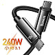 Кабель Baseus Tungsten Gold Fast Charging Data Cable Type-C to Type-C 240W 1m Black
