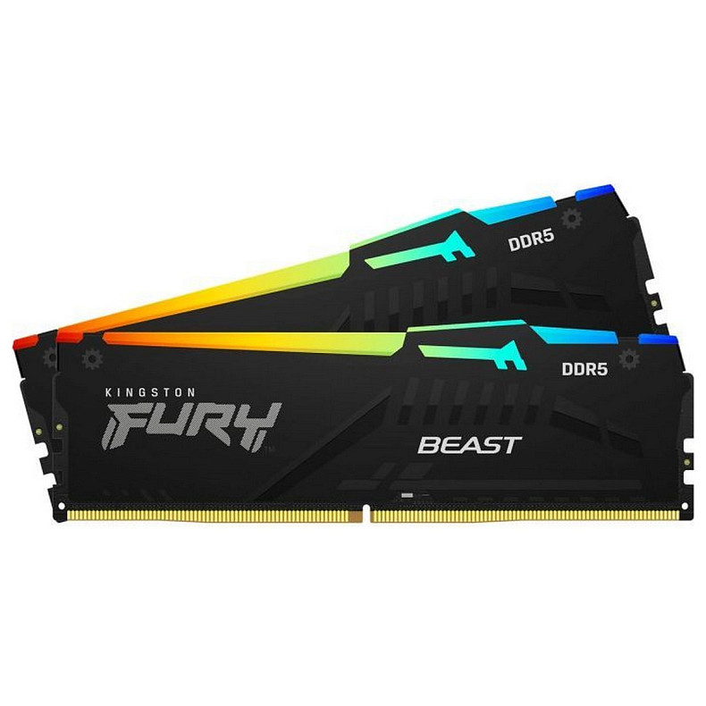 ОЗУ Kingston Fury Beast DDR5 2x16GB 6000MHz RGB Black (KF560C36BBE2AK2-32)