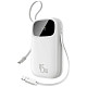УМБ Baseus 20000mAh EnerFill FC31 45W PD,QC,USB-A,USB-C In/Out, built-in USB-C/Lightning cable White