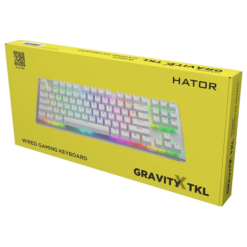 Клавіатура HATOR Gravity X TKL orange (HTK551) white, US Layout