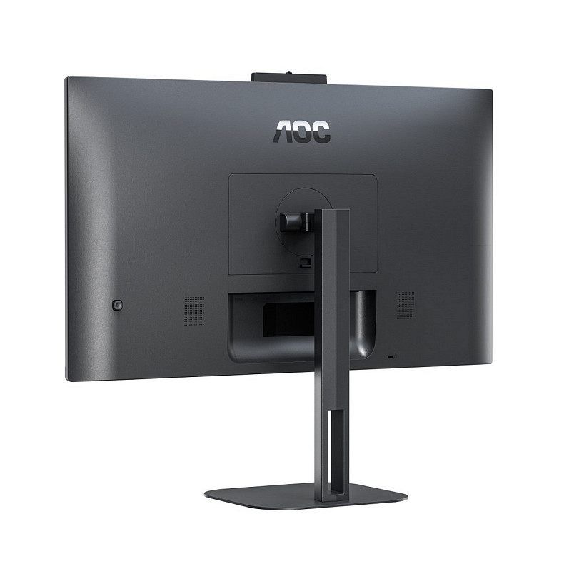 TFT 27" AOC Q27V5CW/BK, QHD, IPS, 75Гц, 1 мс, HDMI, DP, USB-C, USB-hub, HAS, Pivot, webcam, колонки