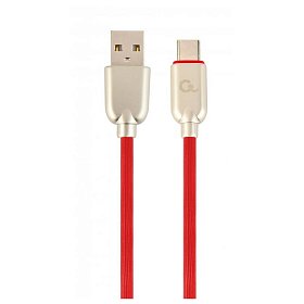 Кабель Cablexpert (CC-USB2R-AMCM-1M-R) USB 2.0 A - USB Type-C, 2.1А, преміум, 1м, червоний