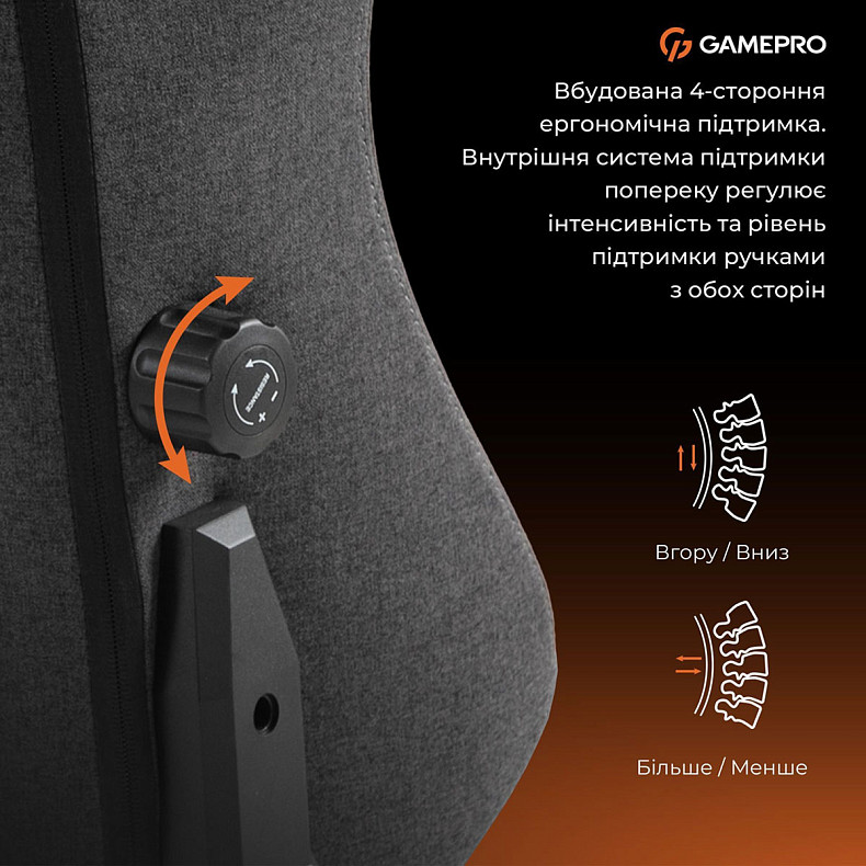 Крісло ігрове GamePro GC775DG Fabric Dark Gray