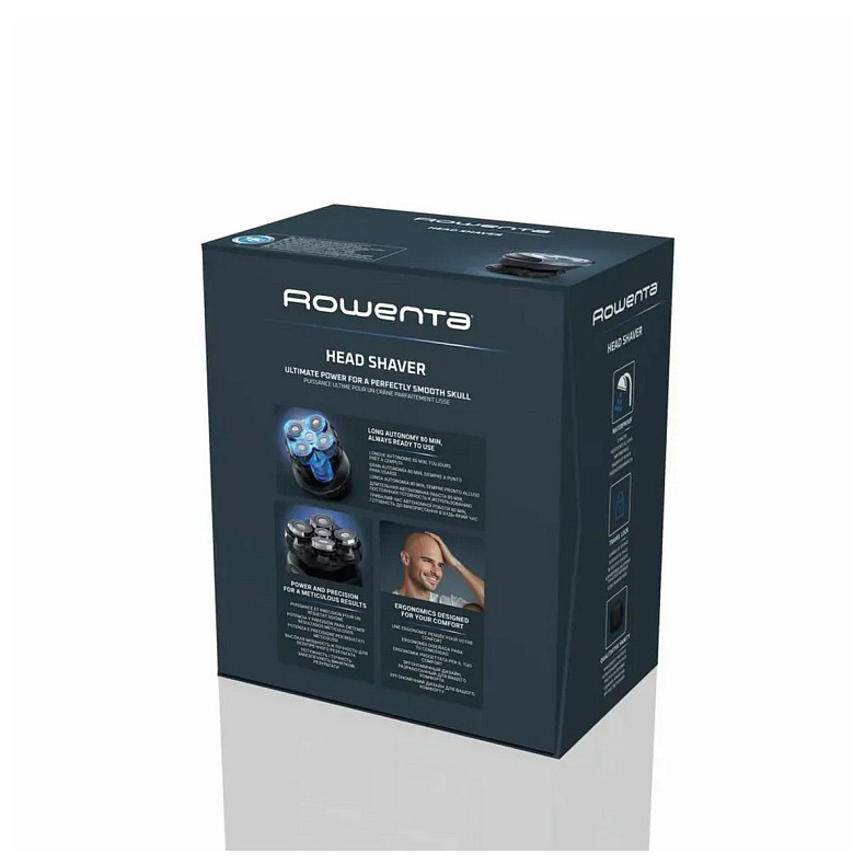Бритва електр. для голови Rowenta роторна Gentle Bald, бритв.головок-5, Li-Ion, сух.+волог., чорно-