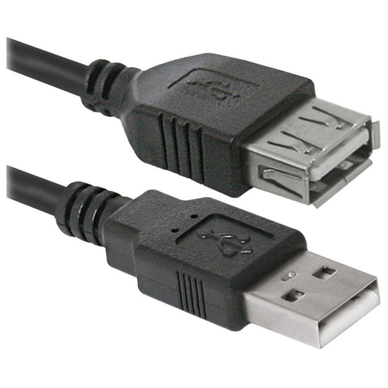 Кабель USB AM-AF (продовжувач), 5.0 м, чорний, USB02-17 Defender