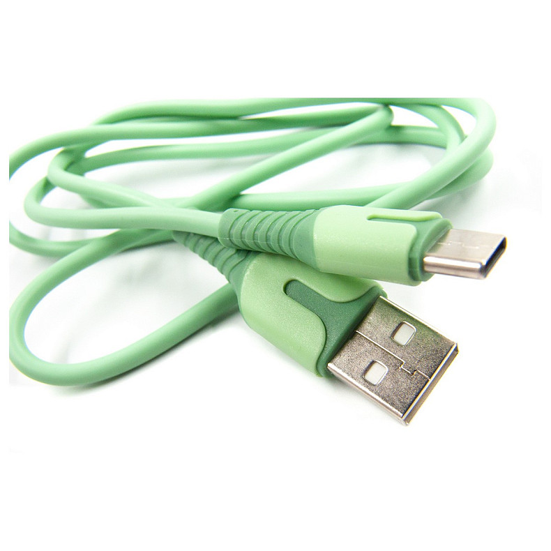 Кабель Dengos USB-USB Type-C 1м Mint (PLS-TC-IND-SOFT-MINT)