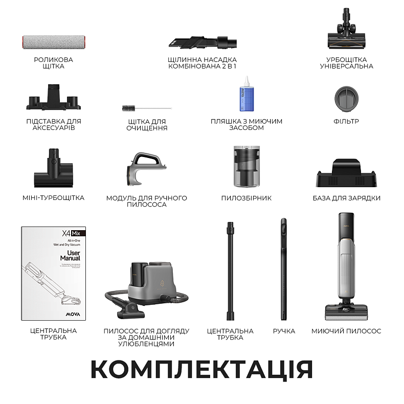 Беспроводной моющий пылесос MOVA X4 Mix