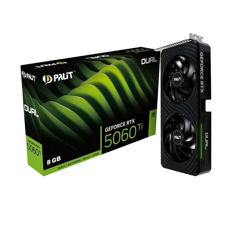 Видеокарта Palit Dual GF RTX 5060 Ti 8GB GDDR7 (NE7506T019P1-GB2062D)