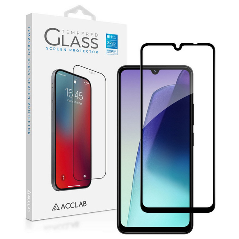 Защитное стекло ACCLAB Full Glue для Xiaomi Redmi 14C Black (1283126598838)