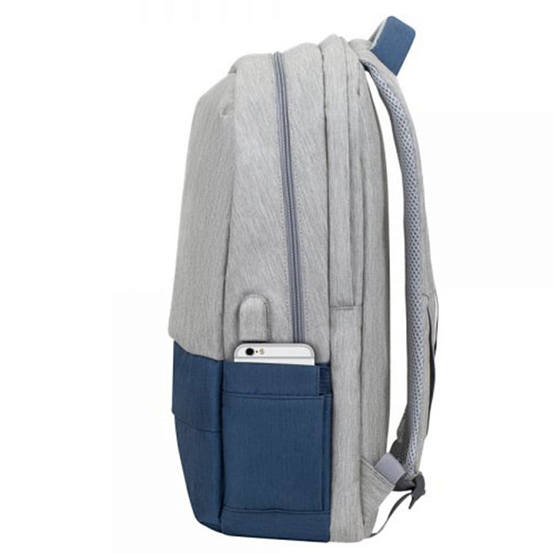 Рюкзак для ноутбука Rivacase 7567 (Grey/ Dark Blue) 17.3" Prater
