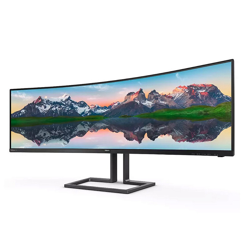 TFT 48.8" Philips 498P9Z, VA, 5120 x 1440, HDMI 2.0 x 3, DP, USB 3.2 x 2, HAS, колонки, черный