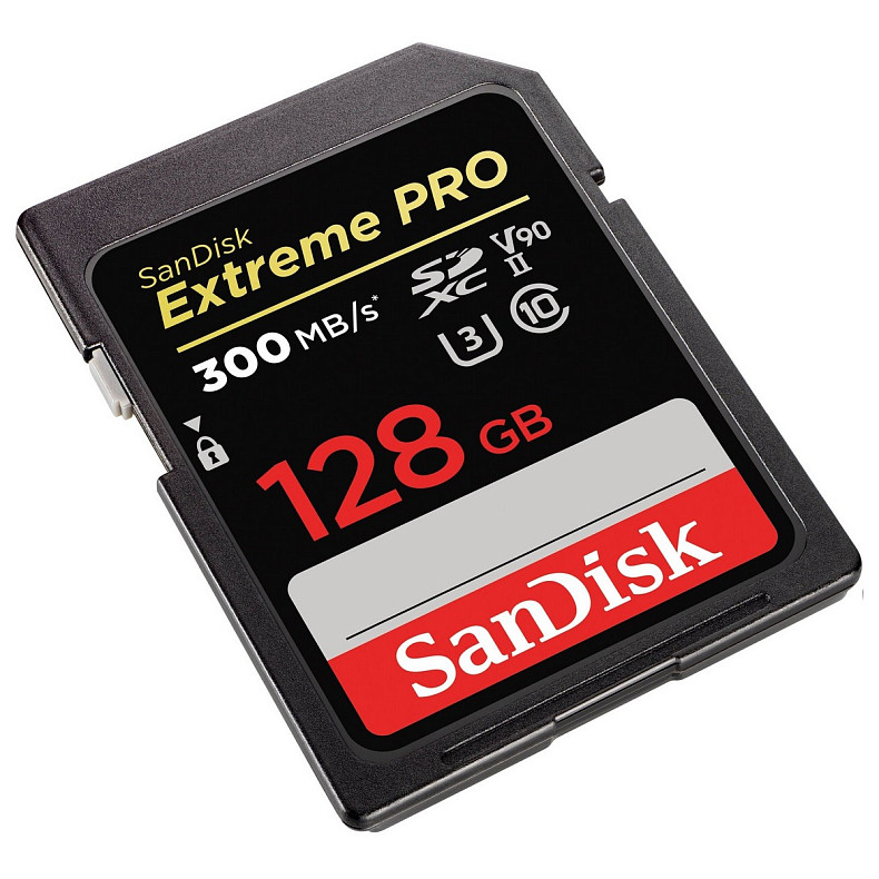 Карта пам'яті SanDisk 128GB SDXC C10 UHS-II U3 V90 R300/W260MB/s Extreme Pro