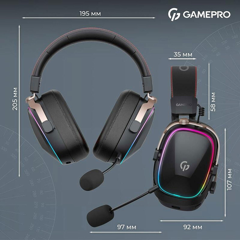 Гарнитура GamePro Asgard Valkyria RGB Tri-mode Black (HSW249)