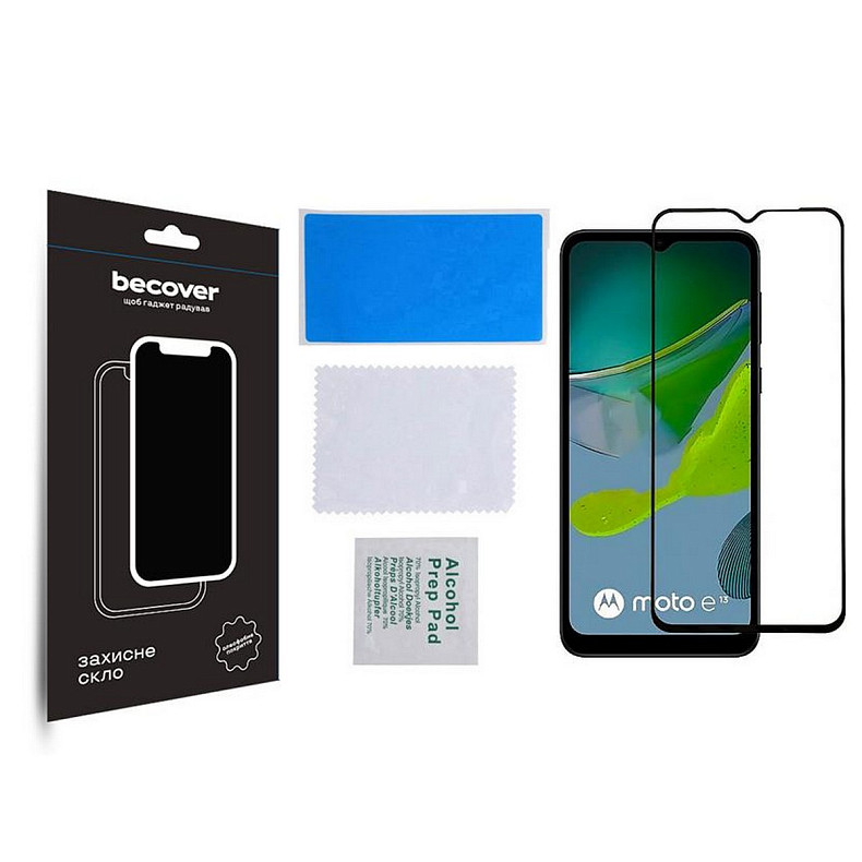 Защитное стекло BeCover для Motorola Moto E13 Black (708843)