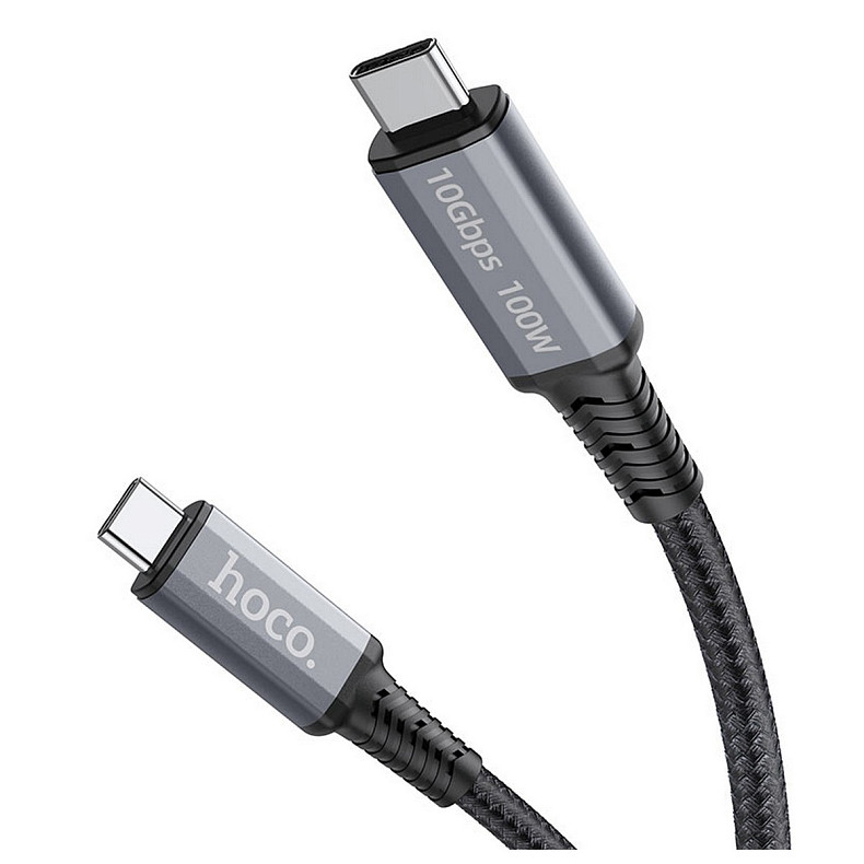 Кабель Hoco US01 USB Type-C - USB Type-C (10Gbps), 100W, 1.8 м, Black (US0118B)