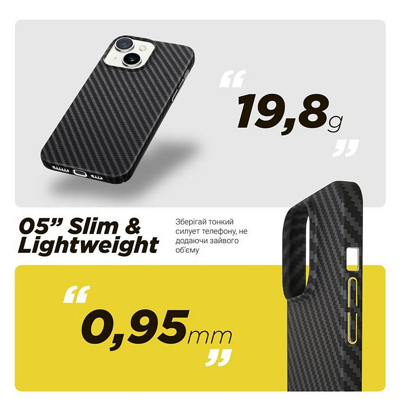 Чохол-накладка Armorstandart LikeCarbon MagCase для Apple iPhone 13 Black (ARM66360)