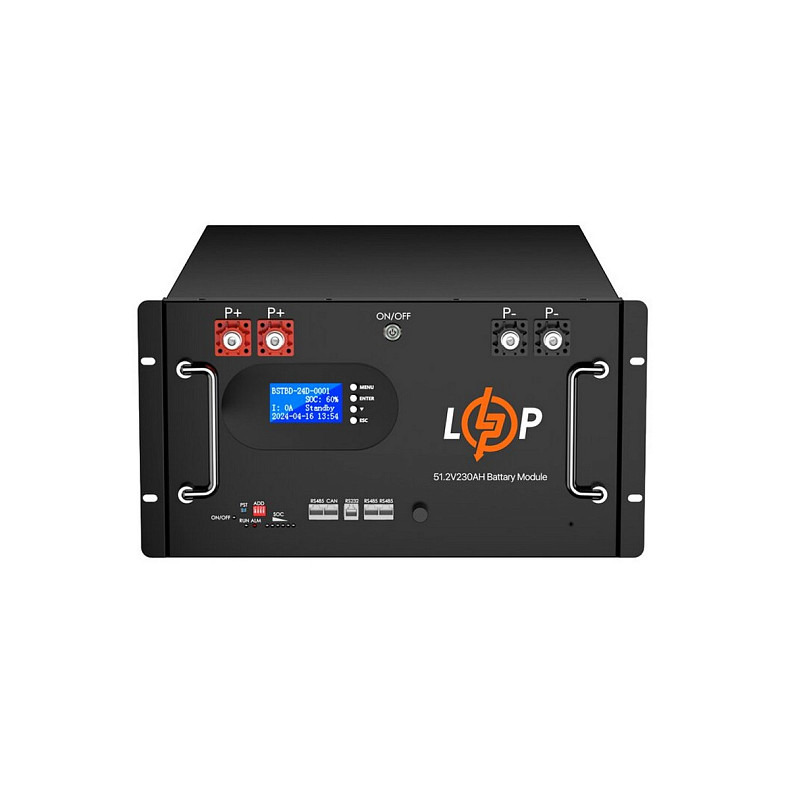 Акумуляторна батарея LogicPower 51.2V 230 AH (11776Wh) LCD RM AB RS485/CAN (Smart BMS 200A) LiFe