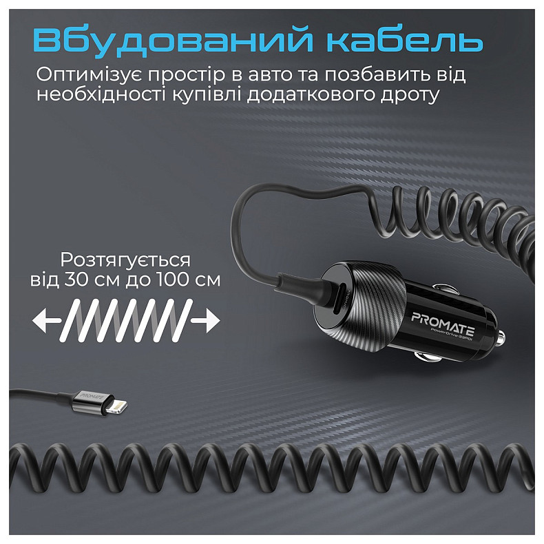 Автомобильное зарядное устройство Promate PowerDrive-33PDI Black