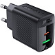 Зарядное устройство Acefast 2xUSB 20W (USB-C+USB-A) Gan A78 Black