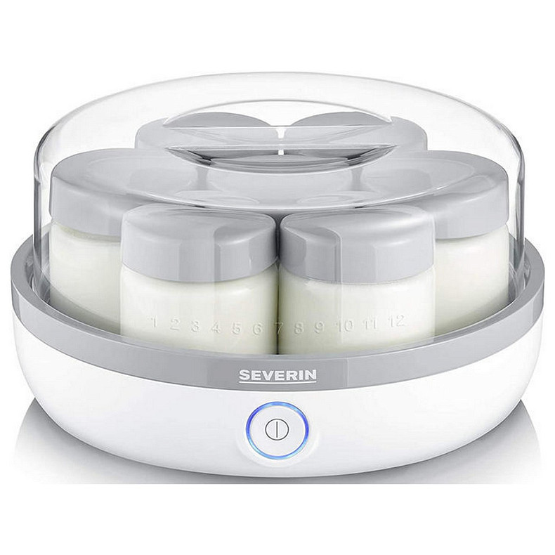 Йогуртниця Severin 13Вт, пластик, біло-сірий