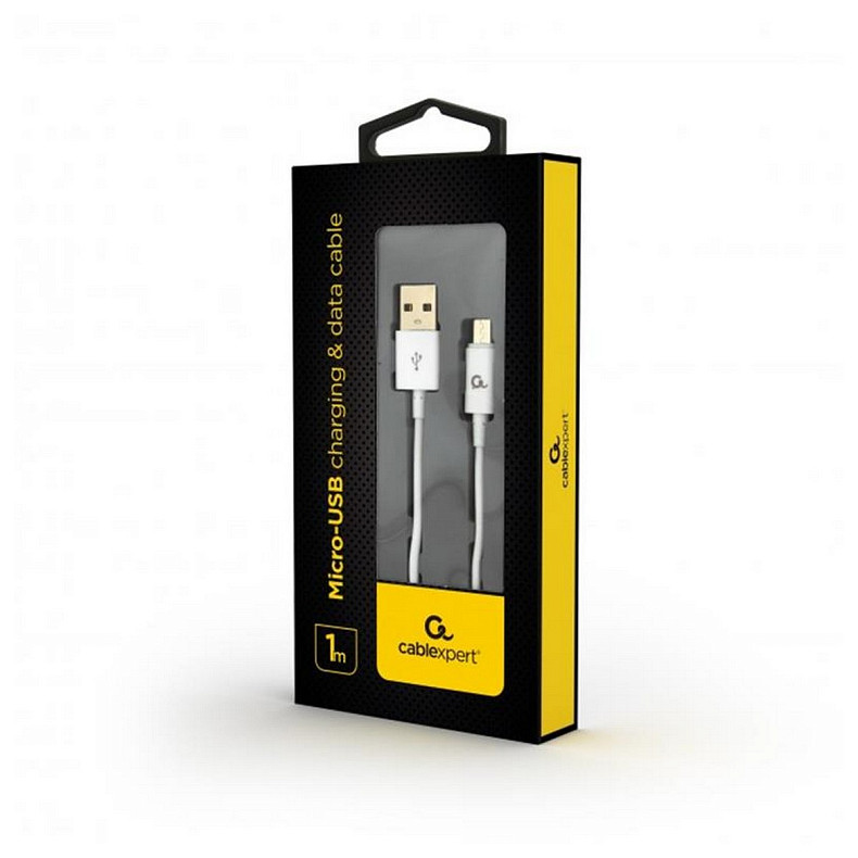 Кабель Cablexpert (CC-USB2P-AMmBM-1M-W) USB 2.0 A - microUSB B, преміум, 1м, білий