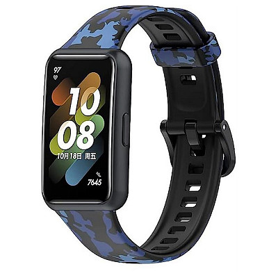 Ремінець BeCover Modern Style для Huawei Band 7/Honor Band 7 Black-Blue (709445)