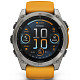 Спортивний годинник GARMIN Fenix 8 51mm AMOLED Sapphire Graphite DLC Titanium with Spark Orange Silicone Band